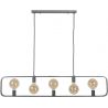 Suspension industrielle en métal argenté 5 lampes Manon