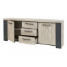 Buffet/bahut moderne 230 cm chêne/gris Engueran