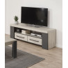 Meuble TV moderne 140 cm chêne/gris Engueran