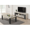 Meuble TV moderne 140 cm chêne/gris Engueran