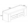 Meuble TV moderne 140 cm chêne/gris Engueran