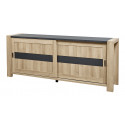 Buffet/bahut moderne 231 cm chêne/gris Benny