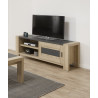 Meuble TV moderne 151 cm chêne/gris Benny