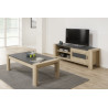 Meuble TV moderne 151 cm chêne/gris Benny