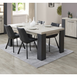 Table de salle à manger moderne chêne/gris Engueran