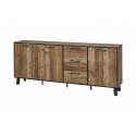 Buffet/bahut industriel 220 cm coloris bois Hidalgo