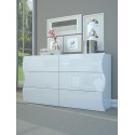 commode moderne 154 cm blanc laqu&eacute; Onida