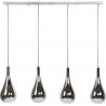 Suspension contemporaine en verre chromé 4 lampes Suzane