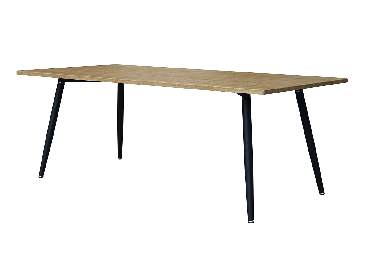 Table de salle à manger style industriel chêne/noir Janisse