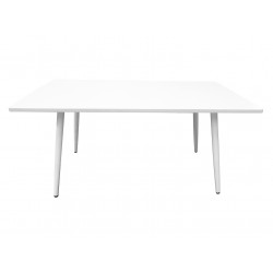 Table de salle à manger style industriel blanche Clarisse