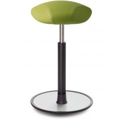 Tabouret ergonomique réglable en hauteur assise en cuir vert Elsa