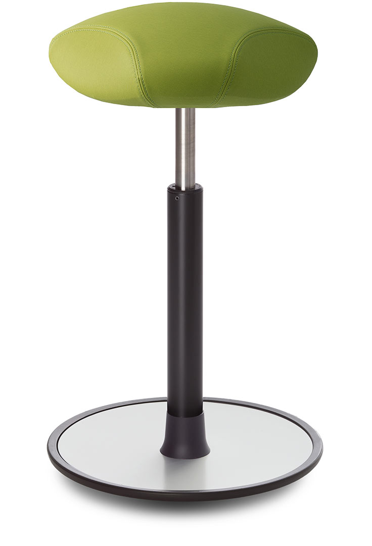 Tabouret ergonomique réglable en hauteur assise en cuir vert Elsa