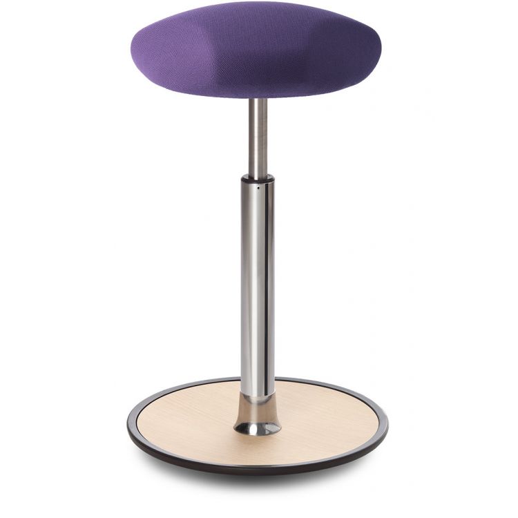 Tabouret ergonomique réglable en hauteur assise en tissu violet Elsa