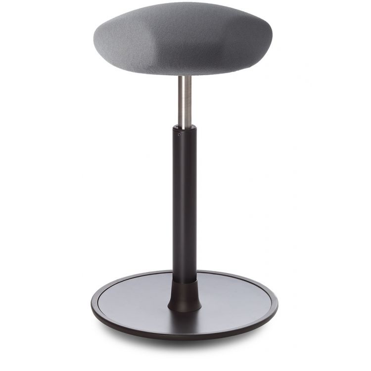 Tabouret ergonomique réglable en hauteur assise en tissu gris Elsa