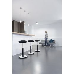 Tabouret ergonomique réglable en hauteur assise en laine grise Elsa