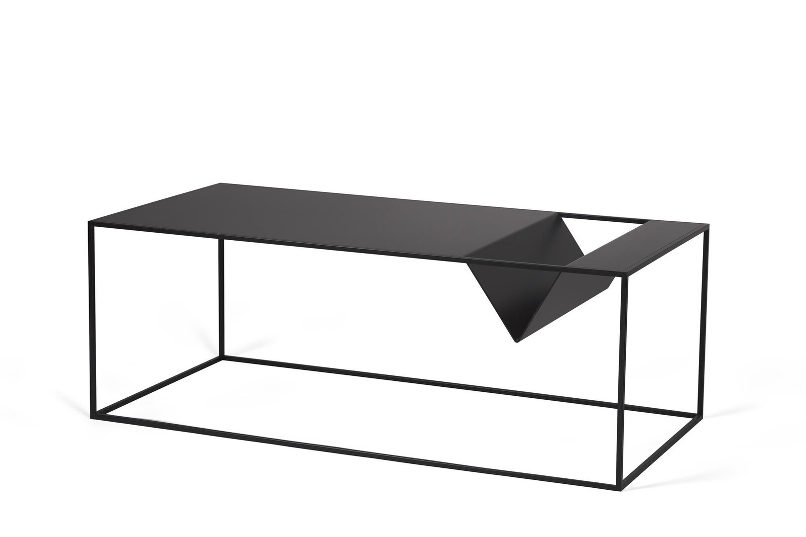 Table basse industrielle en métal noir Flore