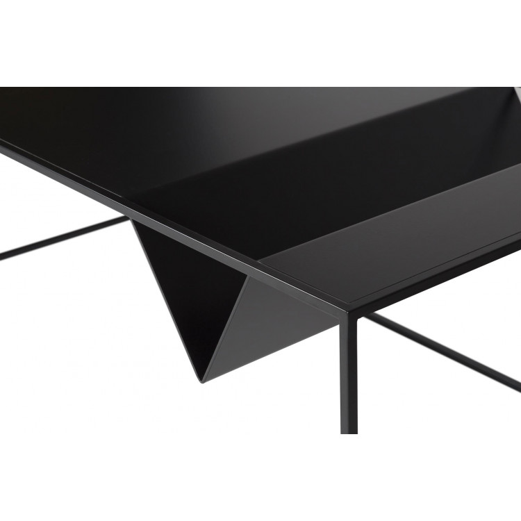 Table basse industrielle en métal noir Flore