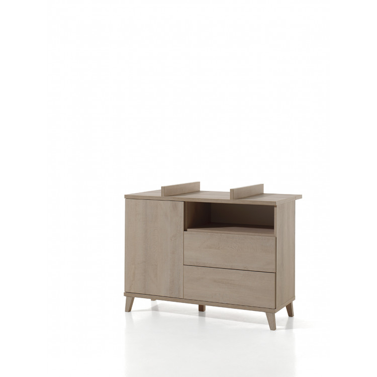 Commode bébé contemporaine coloris chêne Cataline