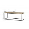 Table basse rectangulaire 110 cm industrielle Helisa