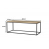 Table basse rectangulaire 120 cm industrielle Helisa