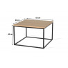 Table basse carrée industrielle 60 cm Helisa