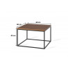 Table basse carrée industrielle 60 cm Helisa