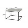 Table basse carrée industrielle 60 cm Helisa