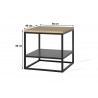 Table basse carrée industrielle 40 cm Helisa