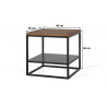 Table basse carrée industrielle 40 cm Helisa