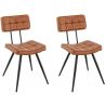 Chaise de restaurant vintage (lot de 2) métal noir et PU Jason