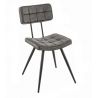 Chaise de restaurant vintage (lot de 2) métal noir et PU Jason