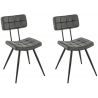 Chaise de restaurant vintage (lot de 2) métal noir et PU Jason