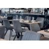 Chaise de restaurant (lot de 2) structure en métal et revêtement tissu Cléa