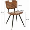 Chaise de restaurant vintage (lot de 2) en métal et PU marron Joe