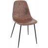 Chaise de restaurant vintage (lot de 2) en métal et PU marron Ronald