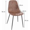 Chaise de restaurant vintage (lot de 2) en métal et PU marron Ronald