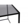 Table basse industrielle rectangulaire métal et verre Montero