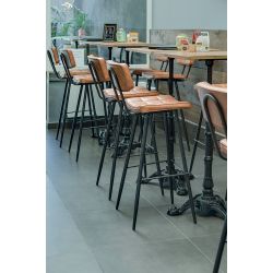 Tabouret de bar vintage (lot de 2) métal et PU Jason