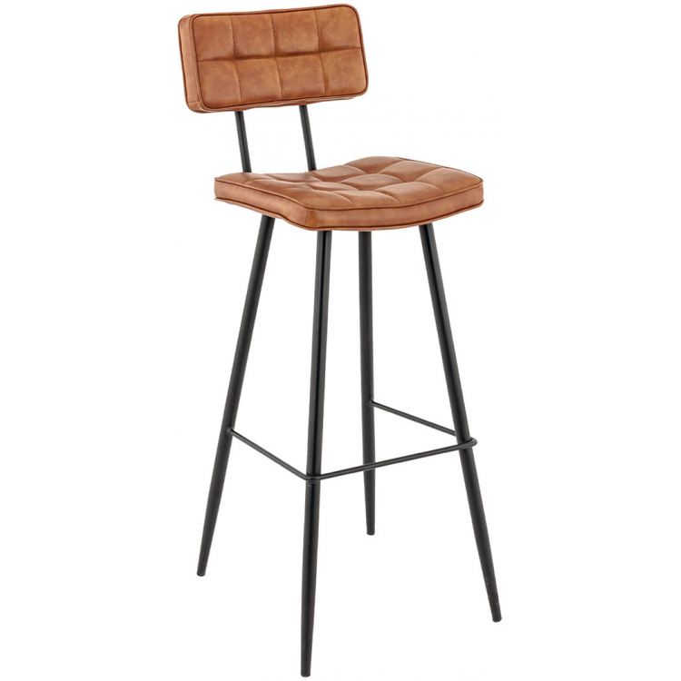 Tabouret de bar vintage (lot de 2) métal et PU Jason