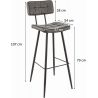 Tabouret de bar vintage (lot de 2) métal et PU Jason