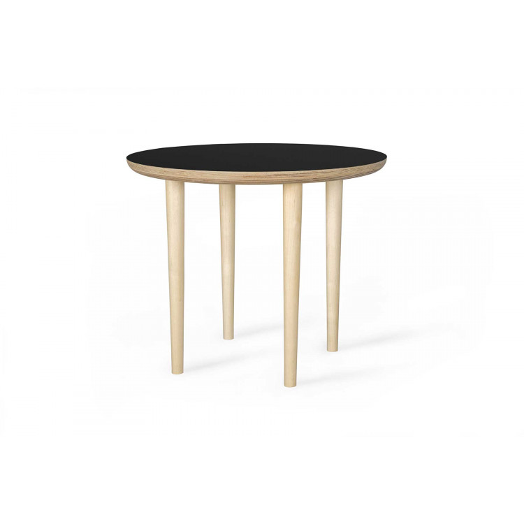 Table basse ronde scandinave naturel/noir Alix