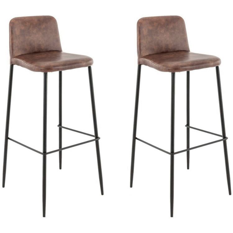 Tabourets de bar style écolier Vintage Rétro Bois et Métal Design