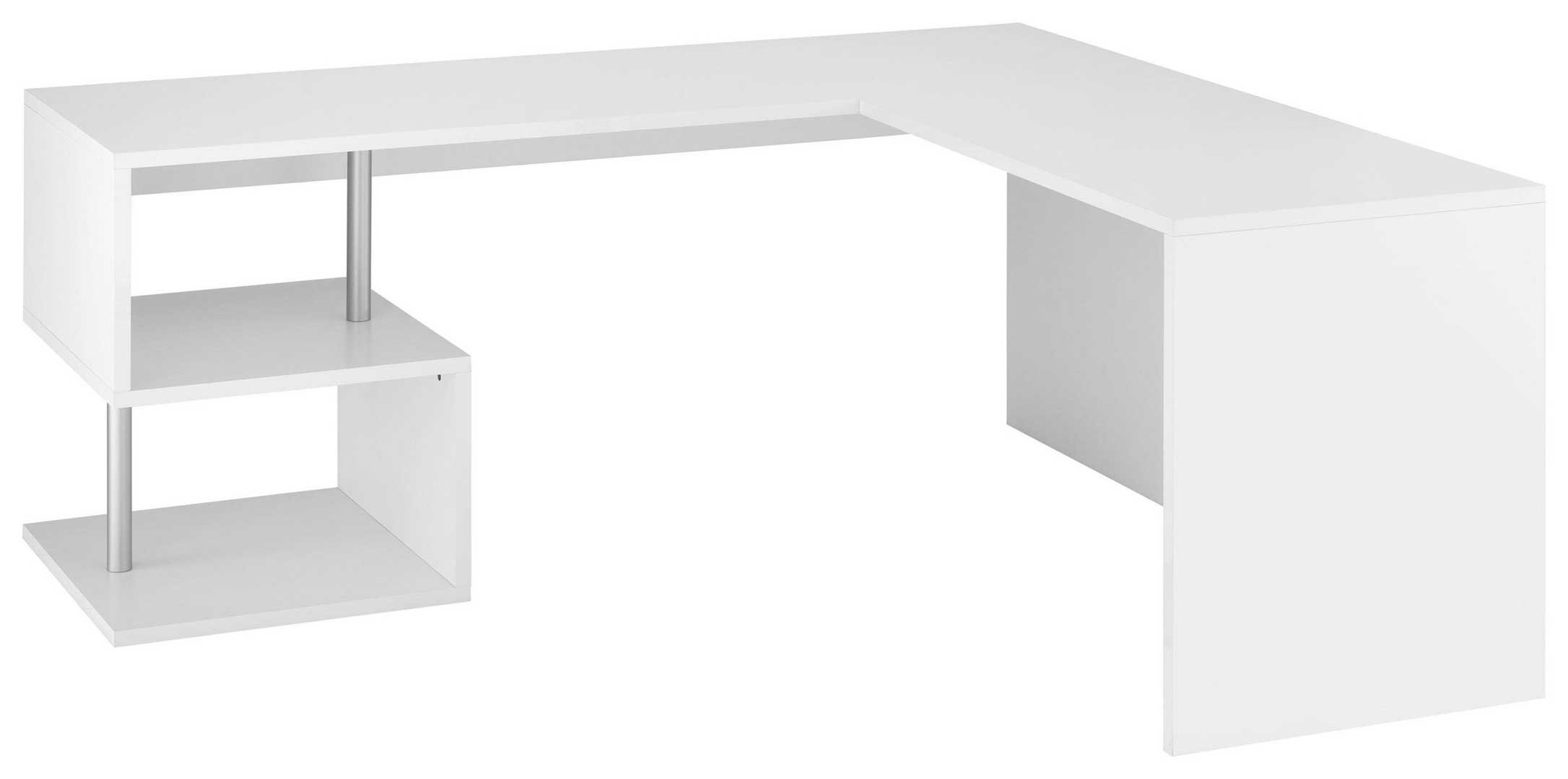 Bureau d'angle moderne chêne/blanc mat Oracle