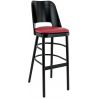 Tabouret de bar contemporain structure hêtre et assise PU Jonas