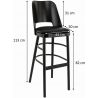 Tabouret de bar contemporain structure hêtre et assise PU Jonas