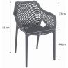 Fauteuil de restaurant (lot de 4) en PVC Elisa