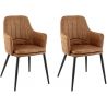 Fauteuil de restaurant vintage (lot de 2) métal et tissu Camille