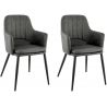 Fauteuil de restaurant vintage (lot de 2) métal et tissu Camille