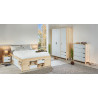 Commode contemporaine 4 tiroirs en pin massif naturel/blanc Jessy