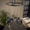 Suspension industrielle en métal 7 lampes Ø60 cm Eddyn